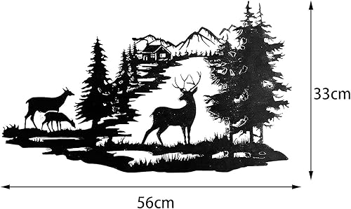 perfk Métal cerf mur Art décor forêt cerf mur décor suspendu fer ornement décoration murale pour salle à manger salon extérieur anniversaire - Nail Gallerys