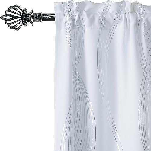 GIRASOLE HOME® Terminal Coquillage pour barre de rideau de diamètre de 18-20 mm 2 pièces en alliage de zinc (Noir et Argent) - Nail Gallerys