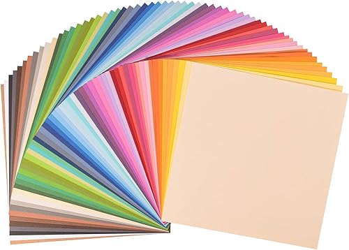 Florence Papier Cartonné 144 Feuilles de 30,5 x 30,5 cm en 78 Couleurs – Extra Grand Lot de Papier Scrapbooking pour Loisirs Créatifs, Faire-Part de Mariage, Dessin et Découpes - Nail Gallerys