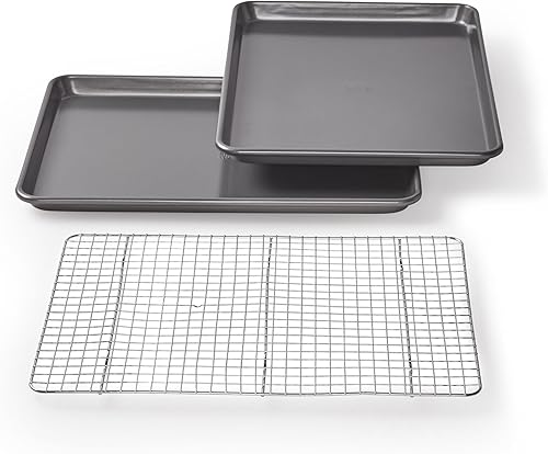 Chicago Metallic 16833 Set de 2 Jelly Roll Pans avec rack de refroidissement - Nail Gallerys
