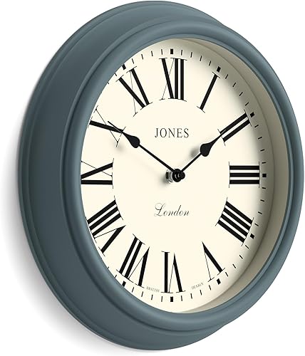 JONES CLOCKS® Vénitienne Horloge Murale | Horloge Ronde Classique | 30 cm | Noir | Chiffres Romains | Design Traditionnel idéal pour la Cuisine, Le Salon ou la Chambre à Coucher - Nail Gallerys