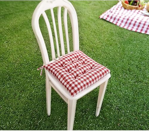 Soleil d'ocre, Dessus de Chaise capitonné en Coton 40x40x5 cm Vichy - Nail Gallerys