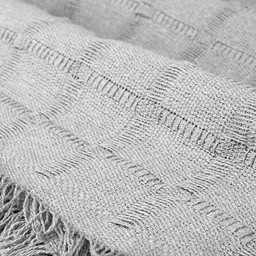 Home Mercury Couvre-lit multifonction doux et confortable en polyester et coton 230 x 260 cm Motif à carreaux Gris - Nail Gallerys