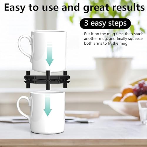BOKIOESDE Séparateur de Tasses réutilisables, 6 pièces, Support de Verre Pratique pour Placard de Cuisine, Support de Tasse à café, Organisateur d'étagère de Tasses en ABS, Un - Nail Gallerys