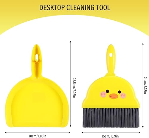 OUDQFCJ Mini balai et pelle à poussière - Petit balai de table avec pelle portable - Mini balai avec pelle - Accessoires de camping pour la maison, le bureau, l'école (jaune) - Nail Gallerys