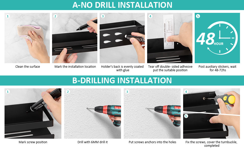 Etagère de Douche sans Perçage