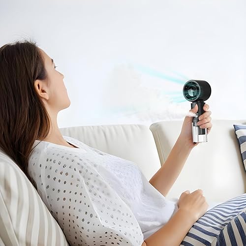 Ventilateur portable rechargeable, ventilateur personnel portatif avec pulvérisation de brume – Mini outil de refroidissement avec affichage numérique pour voyage, maquillage, camping - Nail Gallerys