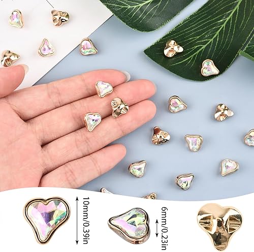 URROMA 20pcs Boutons Coeur en métal, Fantaisie Perle Artificielle Boutons Coeur Bouton Couture Bouton décoration pour Bricolage Artisanat, 11mm - Nail Gallerys