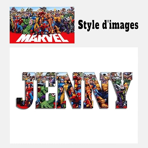 sky art Grande affiche personnalisable avec nom Avengers - Impression sur toile - Décoration murale - Décoration murale - Cadeau - 30 x 40 cm Gris - Nail Gallerys