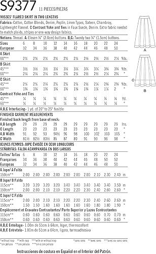 Simplicity Patron de couture S9377 Jupes évasées pour femme en deux longueurs - Nail Gallerys