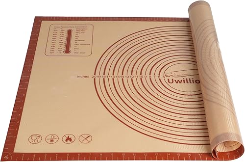 UWILLION Tapis de cuisson en silicone - 90 x 60 cm - XXL - Avec mesure pour fondant, pizza, pain - Nail Gallerys