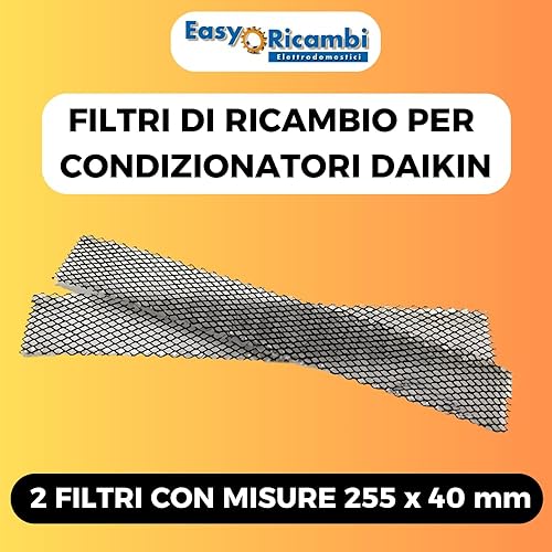 Easyricambi - 2 filtres électrostatiques pour climatiseur (255 x 40 mm) - Filtres de rechange pour climatiseurs Daikin, compatibles avec les modèles DaikinFTXS FTKS 20 25 35 D + FTXS 20 25 35 42 50 G - Nail Gallerys