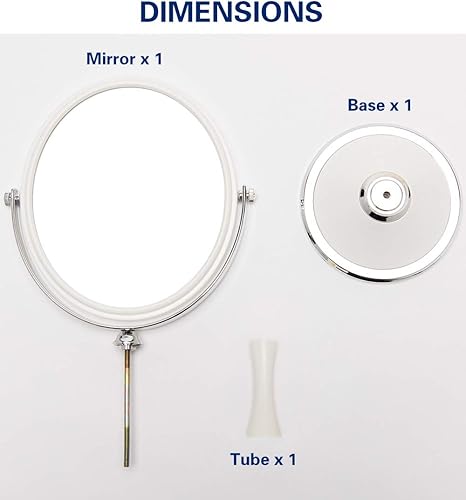 YEAKE Miroir de table vintage avec support 20,3 cm, pivotant double face, grossissement x1/3x, miroir de bureau style argent, 33 cm de hauteur (ovale) - Nail Gallerys