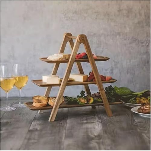 laimei Plateau de Service à 3 Niveaux, Plateau à Plusieurs Niveaux en Bois, DéCor Support à Gâteaux, Plateau à Plusieurs Niveaux de Ferme, Plats et Plateaux de Service de FêTe - Nail Gallerys