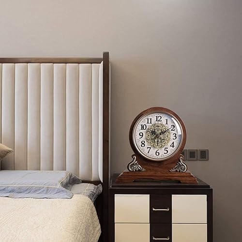 Horloge sur pied rétro, horloge de cheminée vintage, horloges de bureau de table en bois massif antiques silencieuses, ornements rétro décoratifs de cuisine de salon à la maison, cadeaux de concept - Nail Gallerys