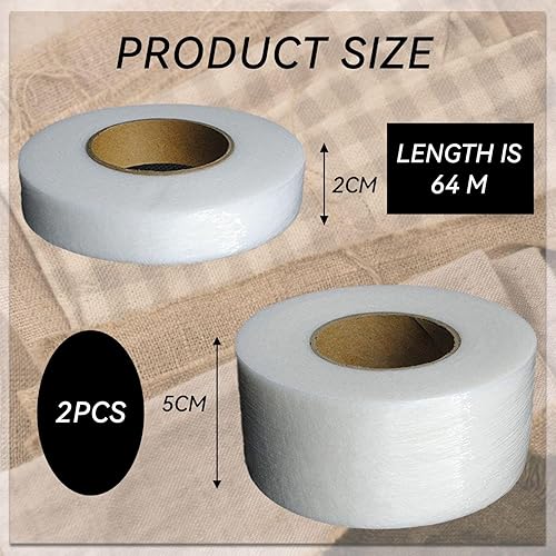 2 Rouleaux De Ruban Textile Thermocollant, Ruban Thermofusible Double Face, Ruban De Réparation De Tissu Sans Couture, Ruban Thermocollant Autocollant Pour Vêtements, Rideaux Et Autres Textiles - Nail Gallerys