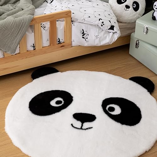 Atmosphera - Tapis Enfant Panda Andy Noir et Blanc d100cm - Nail Gallerys