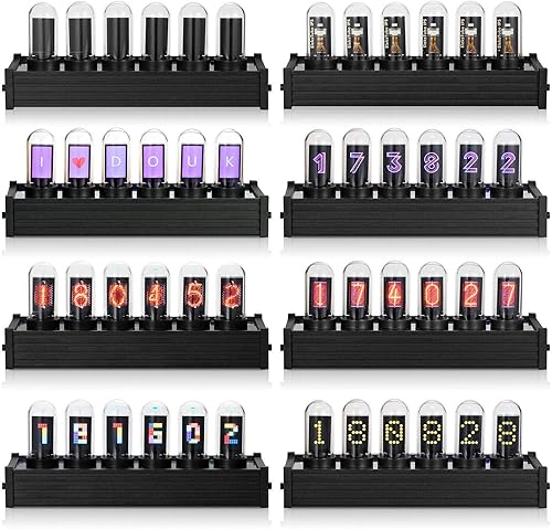 Ref Nixie Horloge numérique moderne à tube IPS, grand écran de décoration DIY - Nail Gallerys