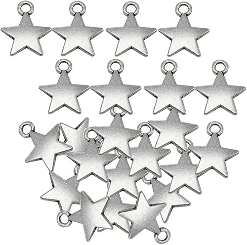 Aweisile 100 Pièces Breloques Étoiles Petites étoiles Breloques Bijoux Fabrication De Mini Pendentif Étoile Charm en Alliage Pour Bracelet et Collier Bricolage Artisanat - Nail Gallerys
