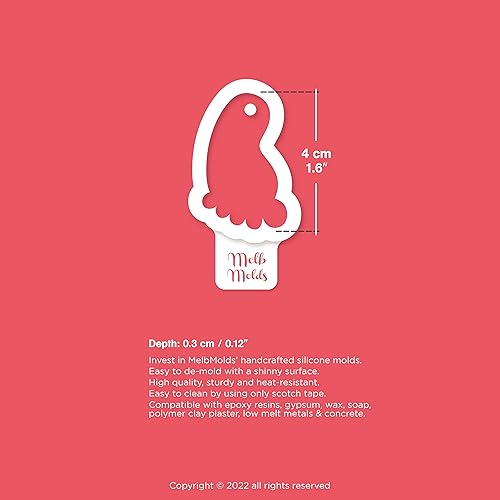 MelbMolds Moules en silicone pour résine époxy en forme de petits pieds de bébé - 2 pièces - Créez de mignons porte-clés, des étiquettes pour animaux de compagnie, des boucles d'oreilles et des bijoux - Nail Gallerys