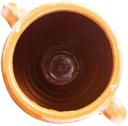 Jarre en Terre Cuite pour Cuisson au Feu avec Capuchon – Artisanat Marocain – Idéale pour Préparer la Tanjia, Viande Tendre et Savoureuse – Disponible en 3 Tailles : 0,5L, 1L, 3L (grande 3 litre) - Nail Gallerys