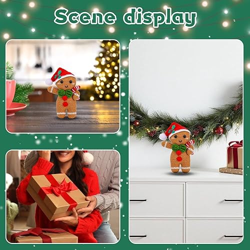 Pyanegn DéCorations de NoëL Kit de Crochet DIY de NoëL avec Aiguilles à Tricoter en Peluche Bonhomme en Pain D'éPices PoupéE Facile - Nail Gallerys