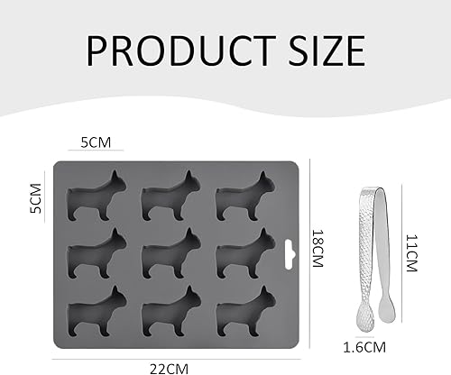 1 Moule En Forme De Chiot Et 1 Pince À Glace En Acier Inoxydable, Joli Moule En Silicone, Moule À Chocolat, Moule À Glaçons, Accessoires De Cuisine - Nail Gallerys
