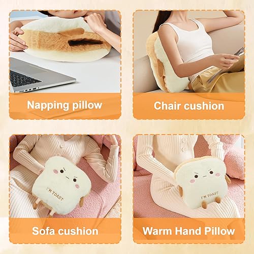 Auptiz Oreiller en Peluche pour Pain grillé, 3D Oreiller de jeté Jouet de Dessin animé, Jouet de poupée en Forme de Pain grillé, 40cm Oreiller en Forme de Pain grillé pour Enfants Adultes - Nail Gallerys