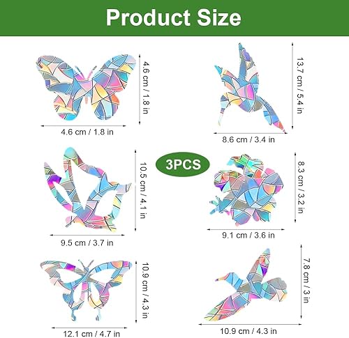 38 Pièces Anti Collision Arc-En-Ciel Fenêtre, Suncatcher Sticker, Stickers Anti Collision Oiseaux, Rainbow Coloful Stickers Windows, Pour Fenêtres Verre, Autocollant Fenetre Anti Collision Arc-En-Ciel - Nail Gallerys