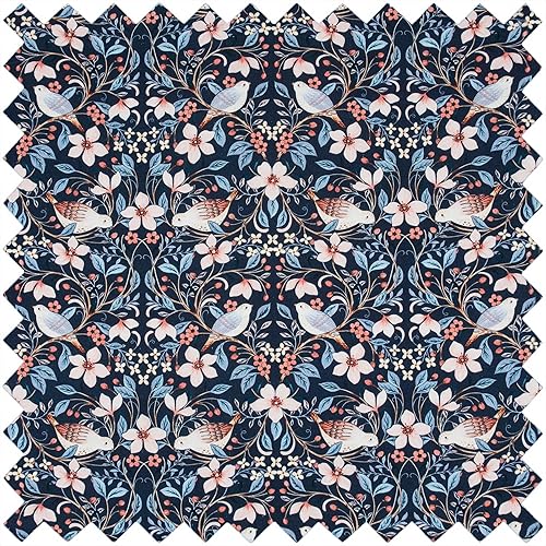 Hobby Gift Mètre ruban rétractable – 150 cm/60' Blossom Birds Ruban à mesurer pour couture et artisanat recouvert de tissu en coton imprimé Arts & Crafts classique, mesures impériales et métriques - Nail Gallerys