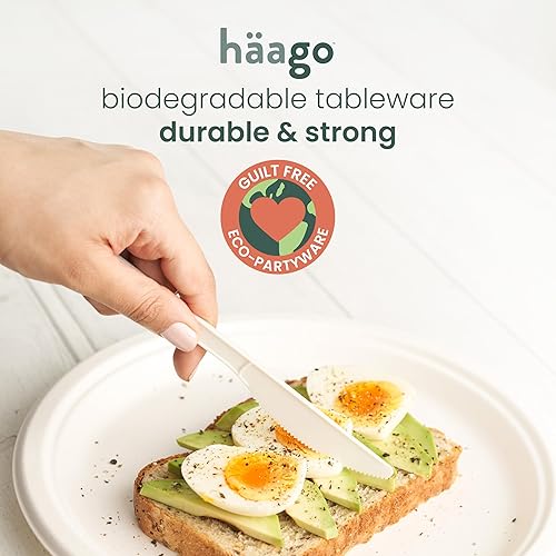 HAAGO - 100 Couteaux Couverts - Réutilisables, lavables au lave-vaisselle Couverts pour fêtes, mariages, événements, pour aliments chauds et froids - Blanc 18cm / 7' - Nail Gallerys