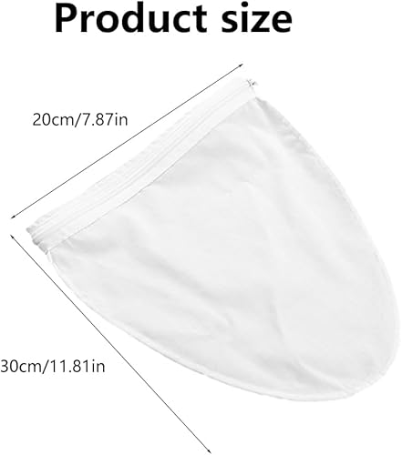 2pcs Étamine Comestible, Sac à Lait Végétal, Sachet de Thé Filtre Maille Lavable, Pratique avec Fermeture Éclair, pour Le Lait De Soja, Jus, Café, Noix, 30 x 20cm - Nail Gallerys