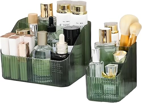 Clair Boîte Rangement Maquillage, Organisateurs de Cosmétiques Transparents Makeup Organizer PET Beauté Stockage Organiseur pour Soins Peau avec 7 Compartiment pour Vanity Dresser Salle de Bain - Nail Gallerys