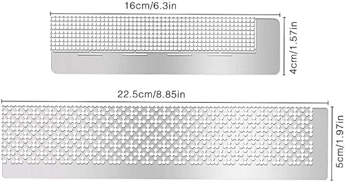 YUET Lot de 3 règles de peinture diamant 5D en acier inoxydable et 1 outil de fixation 699/400 grilles vierges rondes et partielles Kit de perçage complet pour dessin, broderie, images - Nail Gallerys