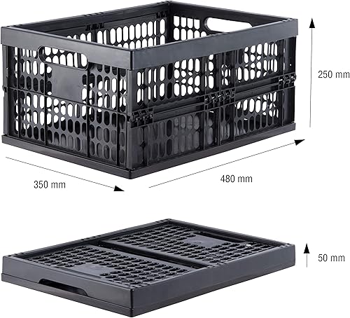 Grizzly Lot de 4 Caisse de Rangement Pliante - Boîte pliable - Empilables - 32 L - Nail Gallerys