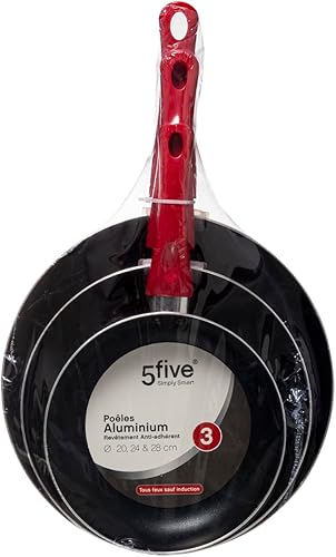 Secret de Gourmet - Lot de 3 poêles en aluminium - Nail Gallerys