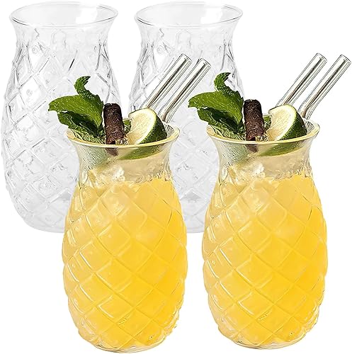 Dilireba Lot De 4 Verre à Ananas, Verre Cocktail, Tasses à Ananas, Verres à Cocktail Amusants, pour la Maison, Les Restaurants et Les Fêtes - Nail Gallerys