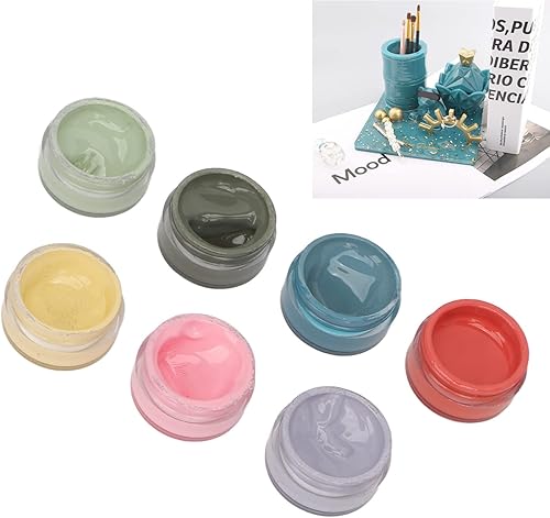 Hosi Pâte de Pigment de Résine, 7 Pièces de Pigment de Couleur de Résine époxy Mélange Facile de Couleur pour Projet d'artisanat - Nail Gallerys