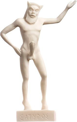 BeautifulGreekStatues Satyr Pan Panas Statue grecque romaine faite à la main en albâtre 20 cm - Blanc - Statue - Décoration intérieure, Cadeau - Nail Gallerys