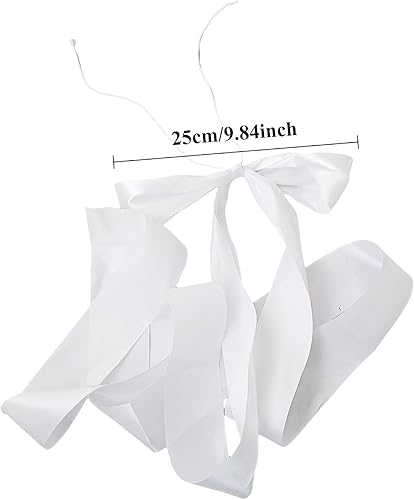 Lot de 5 nœuds blancs pour décoration de chaise d'église, d'allée pour intérieur, extérieur, banc, siège, porte, table à manger, accessoires de mariage élégants - Nail Gallerys