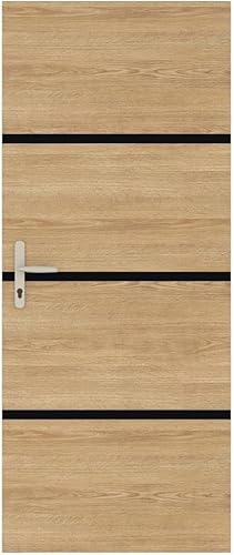 NORDLINGER PRO Kit rénovation porte décor chêne et profilés noirs - Adhésif - Nail Gallerys