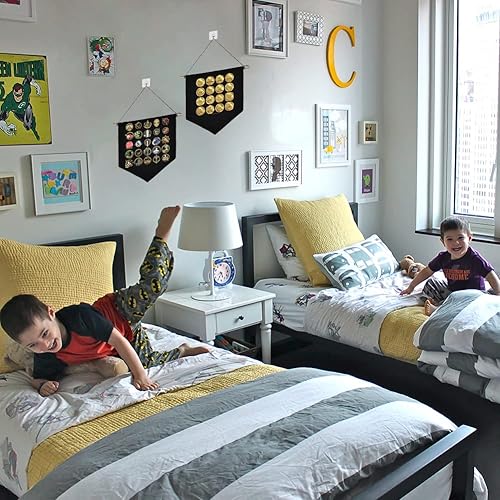 Fanion Chambre Enfant, 2pcs Bannière d'Affichage de Badge Bannière de Toile Multifonctionnelle pour Collection de Broche de Badge à Épingle, avec 2pcs Crochet de Suspension - Nail Gallerys