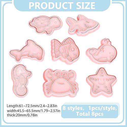 HOBBIESAY 8Pcs Emporte Pièce en Argile Polymère pour Boucles D'Oreilles Moules en Argile en Forme D'Animaux Marins Ensemble de Moules en Plastique pour Animaux pour Bijoux en Polymère - Nail Gallerys
