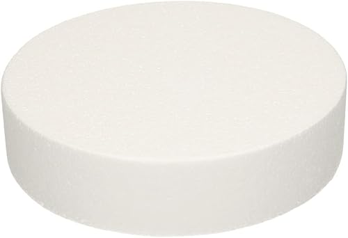 FunCakes Cake Dummy Round: Cake decorating, Reusable dummy, Make the perfect round dummy, Ø20 cm x 5 cm, White - Nail Gallerys