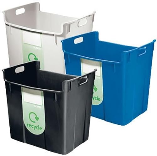 Leitz - Plus - Corbeille à papier en polypropylène - 40 L - 100% recyclable - Noir - Lot de 1 - Nail Gallerys