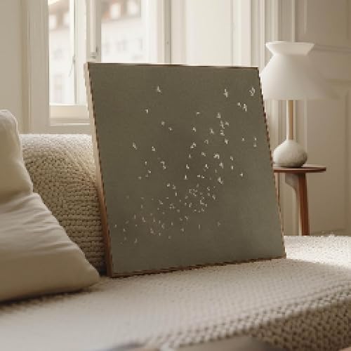 lianyibo Toile murale avec oiseaux vert olive, décoration japonaise Wabi Sabi, grand format, style zen, cadre 30 x 30 cm - Nail Gallerys