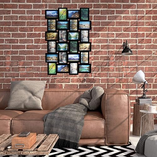 Relaxdays 10021954 Cadre photos pêle-mêle 24 photos Galerie mur cadre mural HxlxP: 59 x 86 x 2,5 cm, blanc - Nail Gallerys