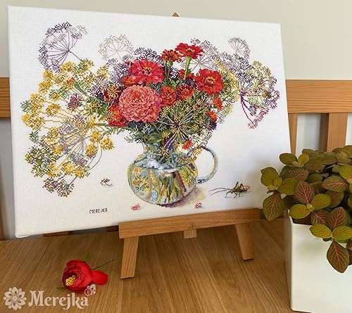 Merejka Kit point de croix compté Zinnia et aneth - Nail Gallerys
