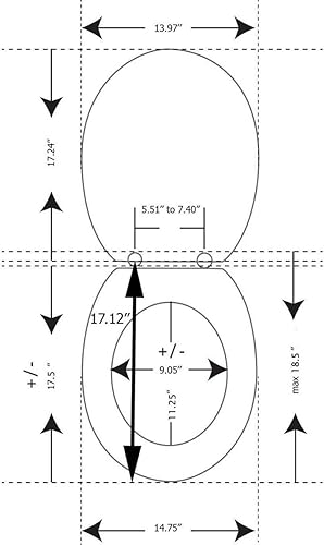 Tendance Abattant WC MDF noir mat 46,8 x 37,5 x 30 cm - Nail Gallerys