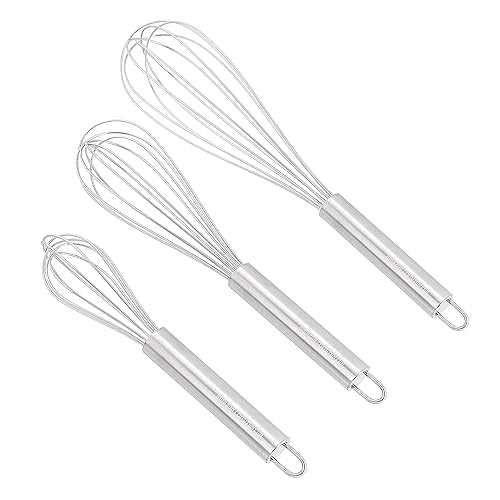 Commercial Ensemble de fouets en acier inoxydable 20,3 cm 25,4 cm et 30,5 cm Lot de 3 - Nail Gallerys